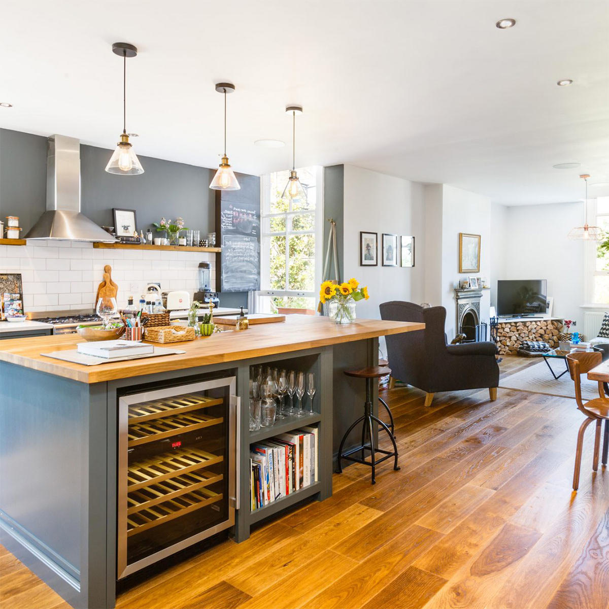 home refurb modern kitchen & living room open plan