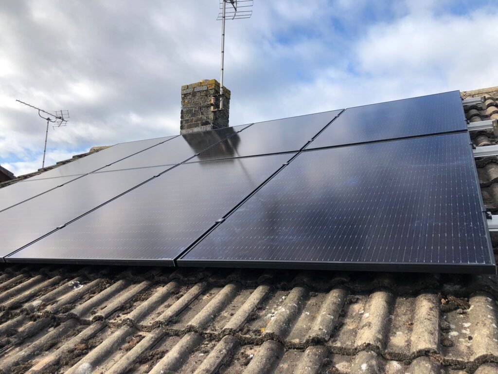 solar panels on a roof