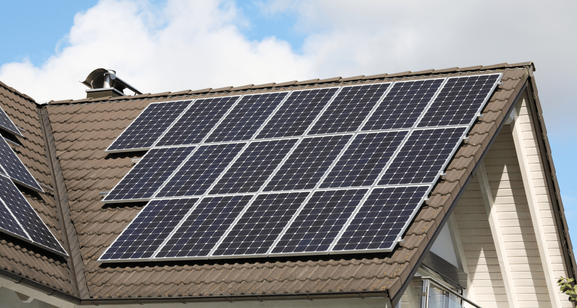 solar panels on a roof