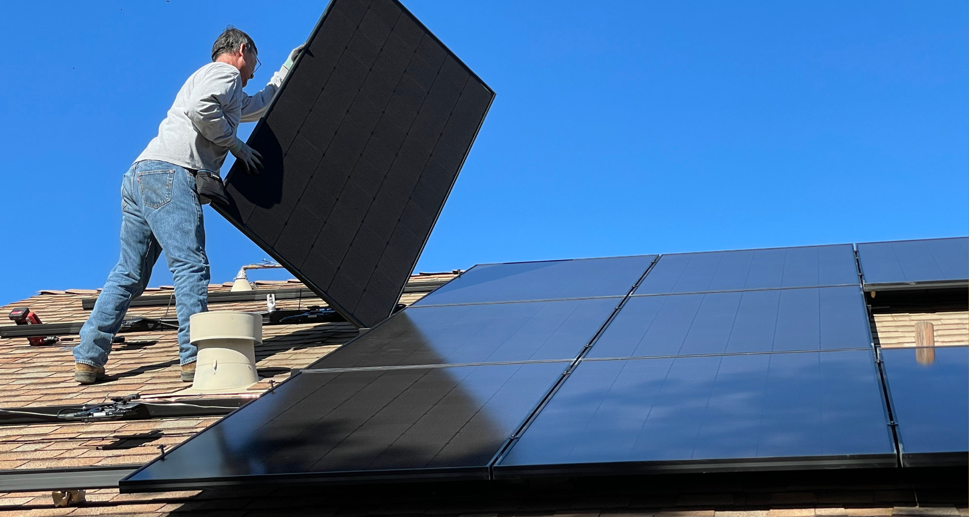 solar panels being installed