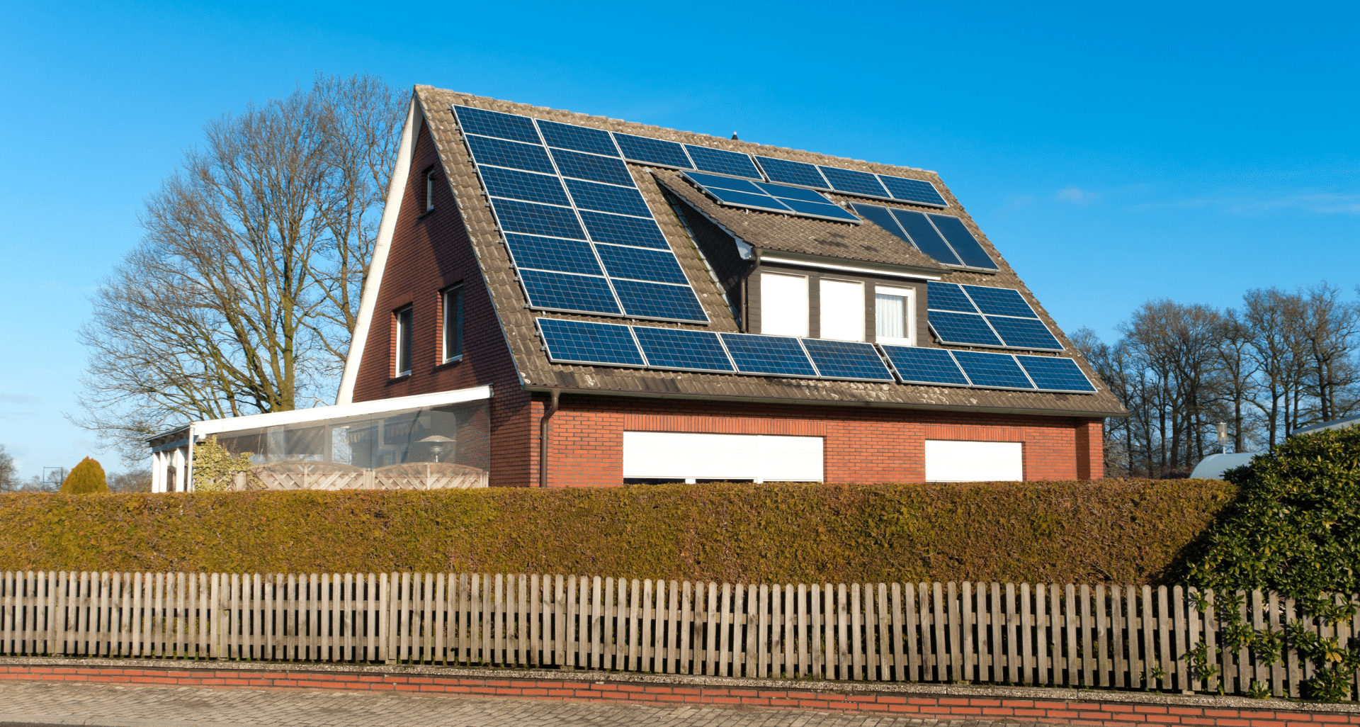 solar panels on a house roof