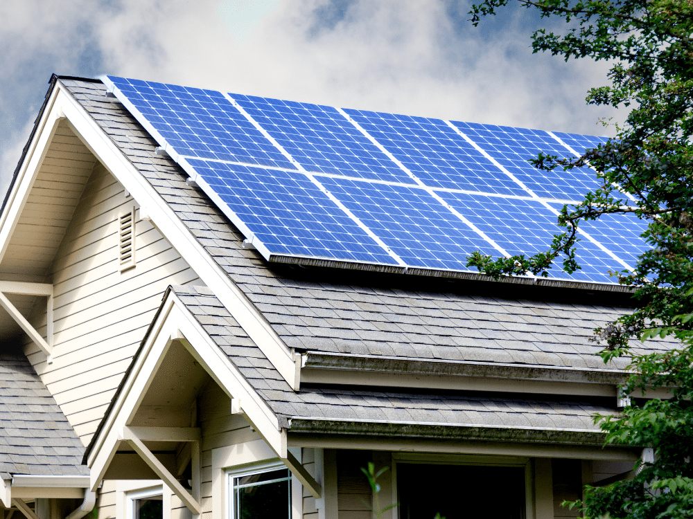 solar panels on a house