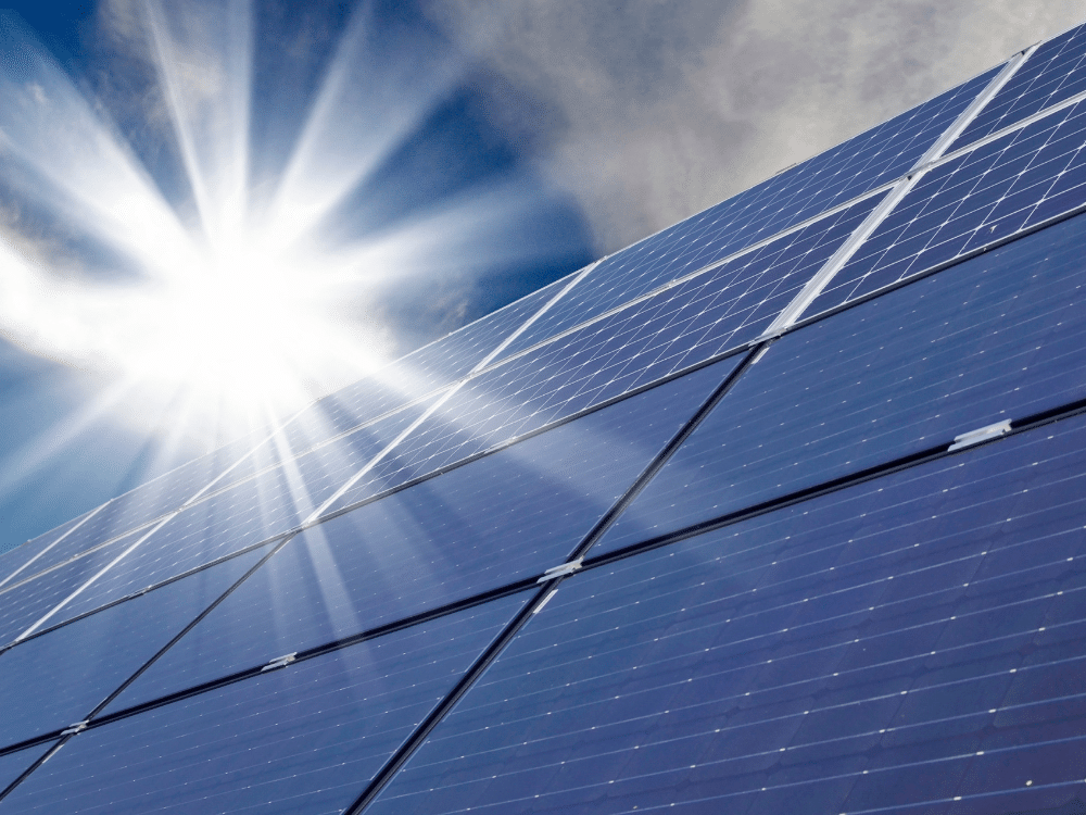 solar panels in the sun